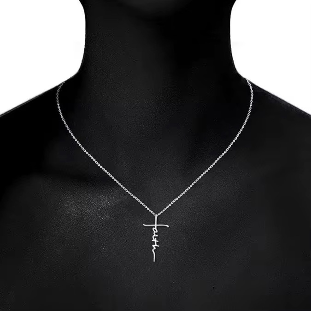 Silver Faith Spiritual God Stainless Steel Waterproof Necklace Church Christian